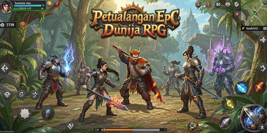 Gameplay RPG yang mendebarkan di dunia fantasi.