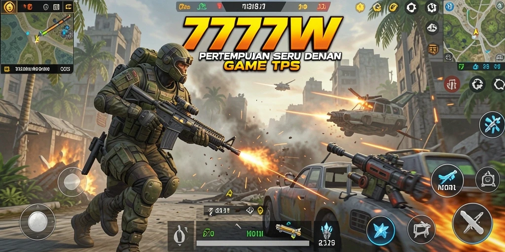 Tangkapan layar gameplay seru dari 7777W dengan aksi pertempuran intens.