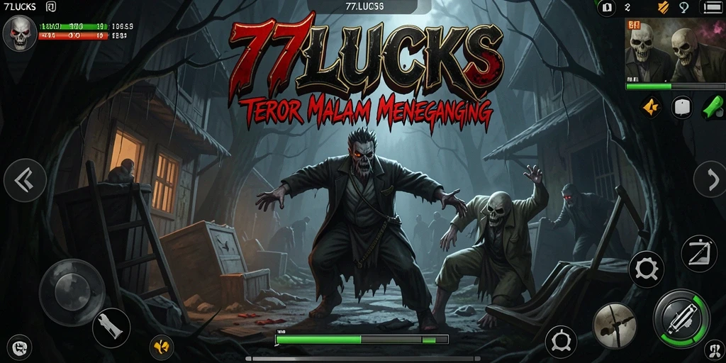 Tampilan menakutkan gameplay 77LUCKS yang mencekam.