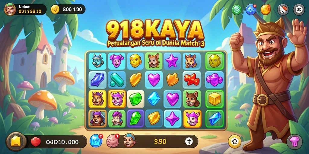 Screenshot 918KAYA menampilkan gameplay match-3 yang seru.