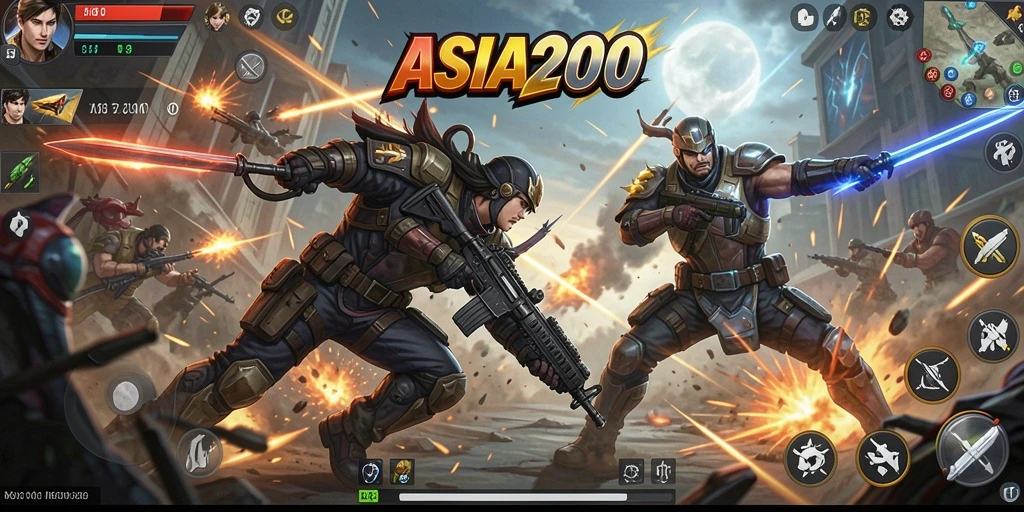 Screenshot menampilkan aksi seru dalam gameplay ASIA200.