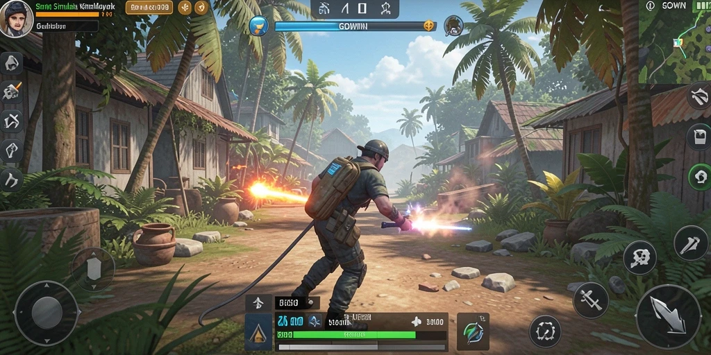 Tampilan screenshot GOWIN menunjukkan interaksi gameplay yang unik.