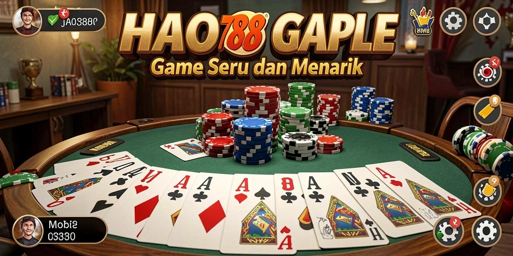 Tampilan gameplay Gaple yang seru di HAO788.