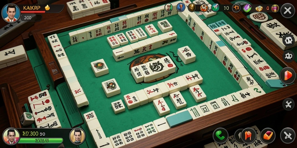 Screenshot gameplay KAKRP menampilkan papan Mahjong yang menarik.