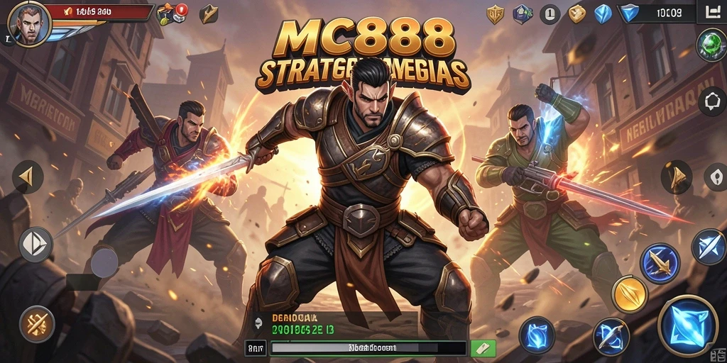 Tampilan gameplay mendebarkan dalam MC888 dengan taktik yang mendalam.