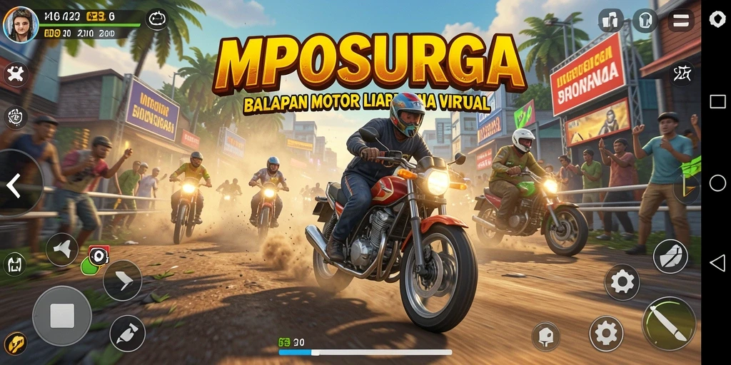 Gameplay MPOSURGA yang memukau saat balapan motor.