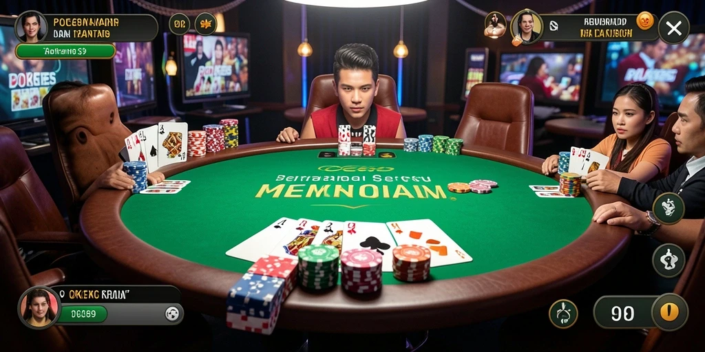 Tampilan gameplay Poker yang menarik dan interaktif di OCE69.
