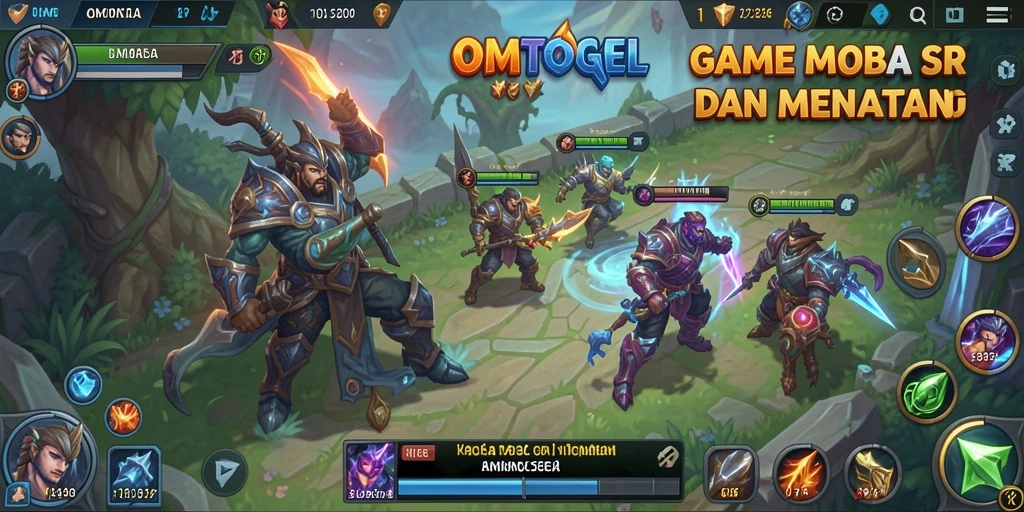 Tampilan seru gameplay MOBA di OMTOGEL