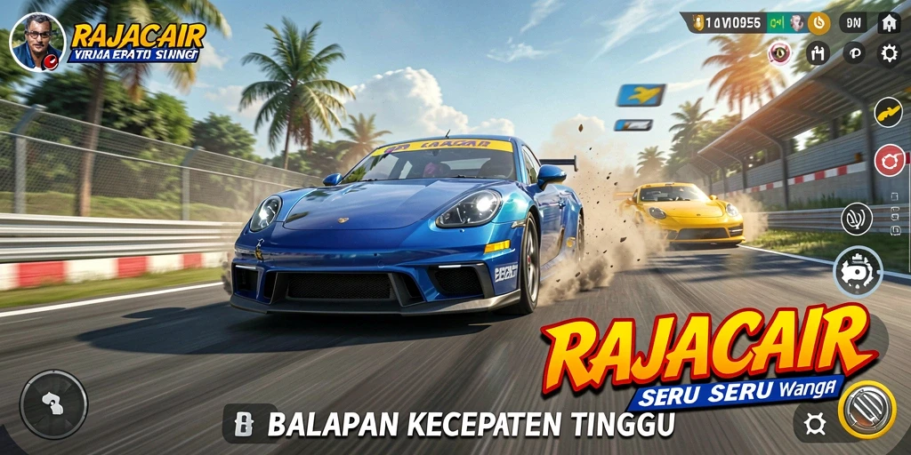 Tampilan gameplay seru dalam balapan cepat RAJACAIR.