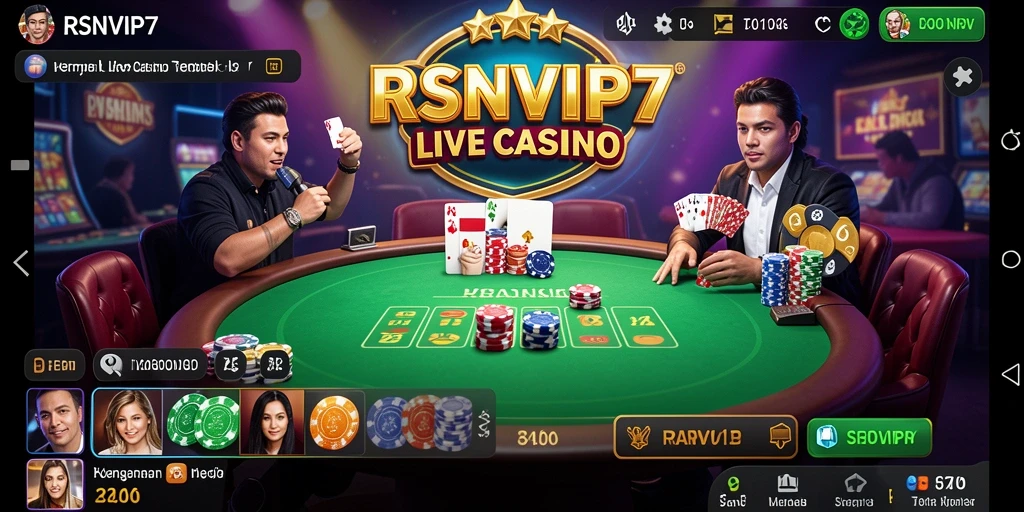 Tampilan gameplay Live Casino yang mendebarkan di RSNVIP7.