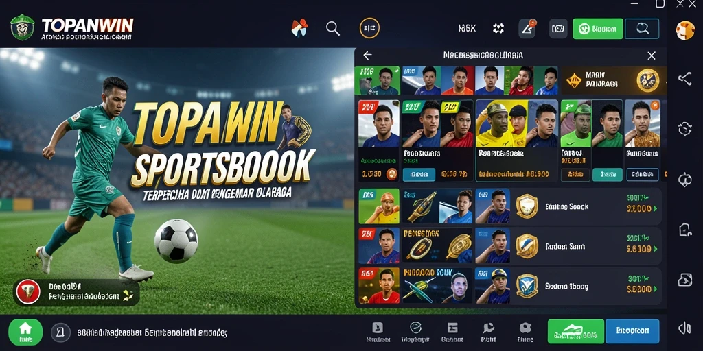 Screenshot gameplay TOPANWIN menunjukkan fitur taruhan olahraga yang menarik.