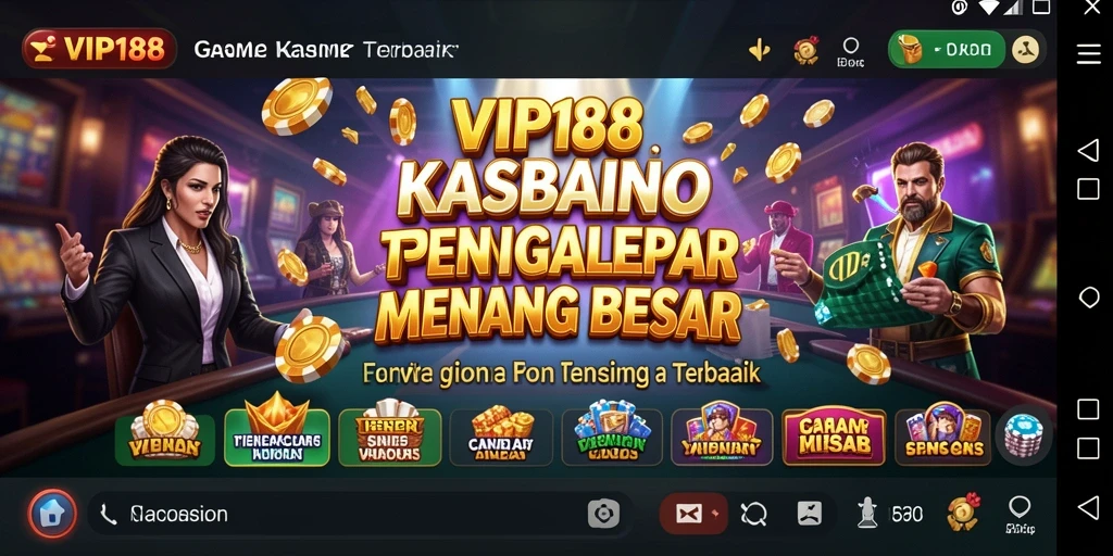 Tampilan layar VIP188 dengan gameplay Kasino yang mengasyikkan.